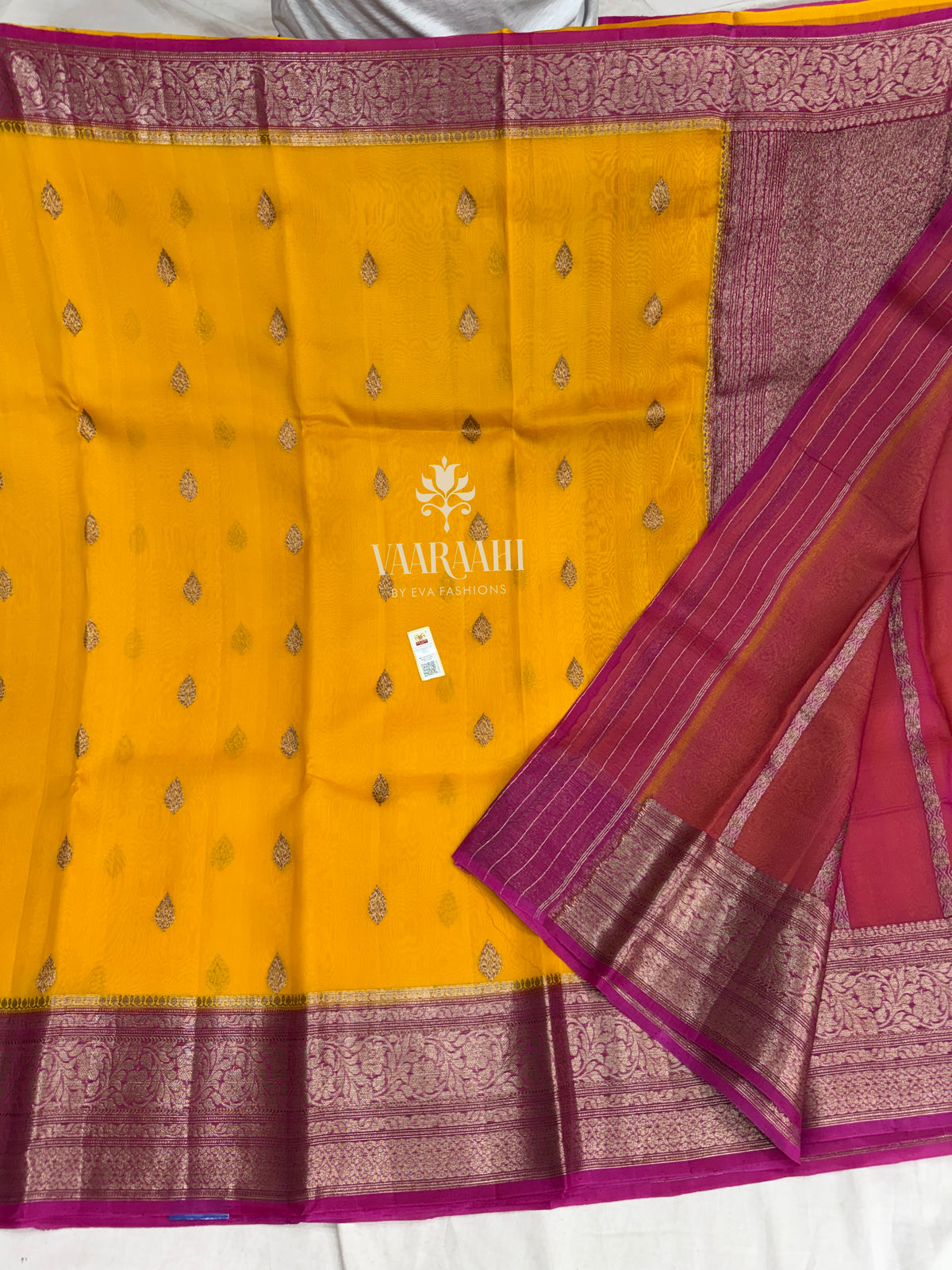 Handloom Kora Silk Sarees with Elegant Gold Zari Butti & Rich Zari Border Certified