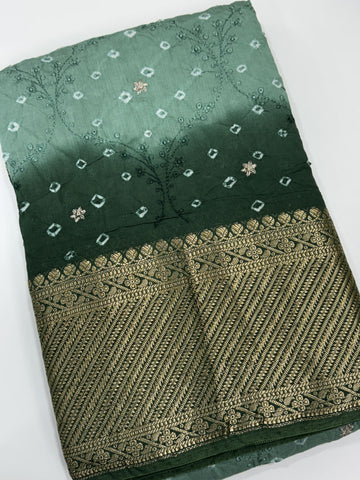 Blue gadwal saree
