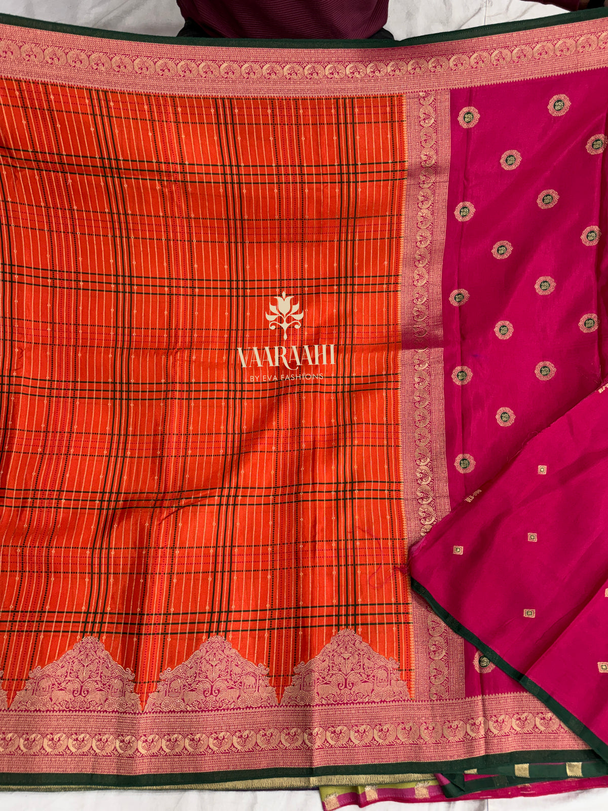 Exclusive Kanchi Dola Silk Sarees with Rich Zari Border & Matching Blouse