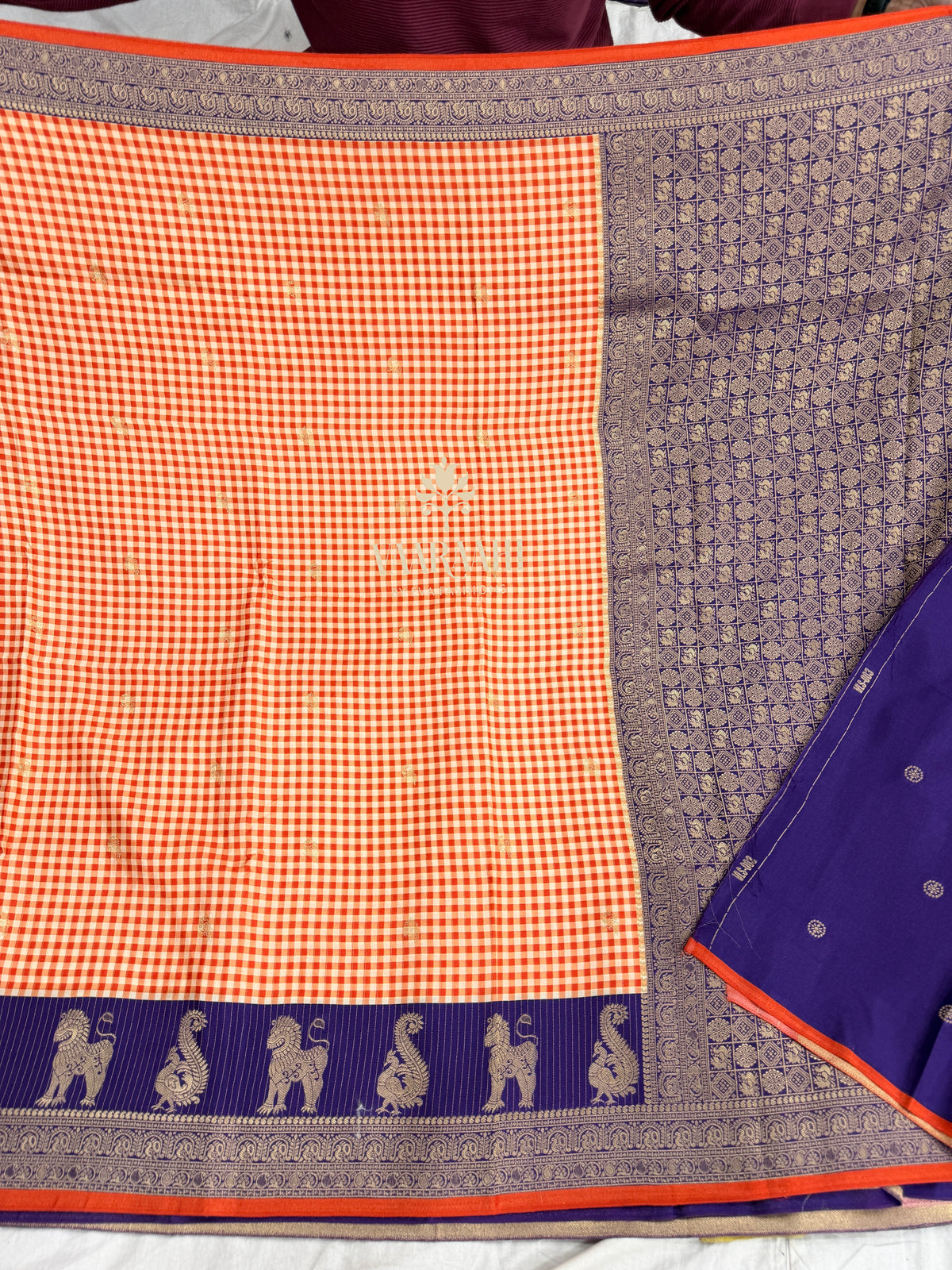 Kanchi Dola Silk Sarees with Madras checks Online | Traditional Zari Border Sarees