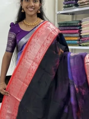 Pure Handloom Mangalagiri Silk Sarees With Colourful Digital Prints